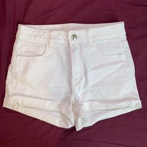 American Eagle White Jean Shorts High Rise Sz 10